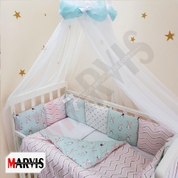 Lenjerie pentru Pătuț Bebeluși / Copii 8 Piese - Wonderland Turcoaz